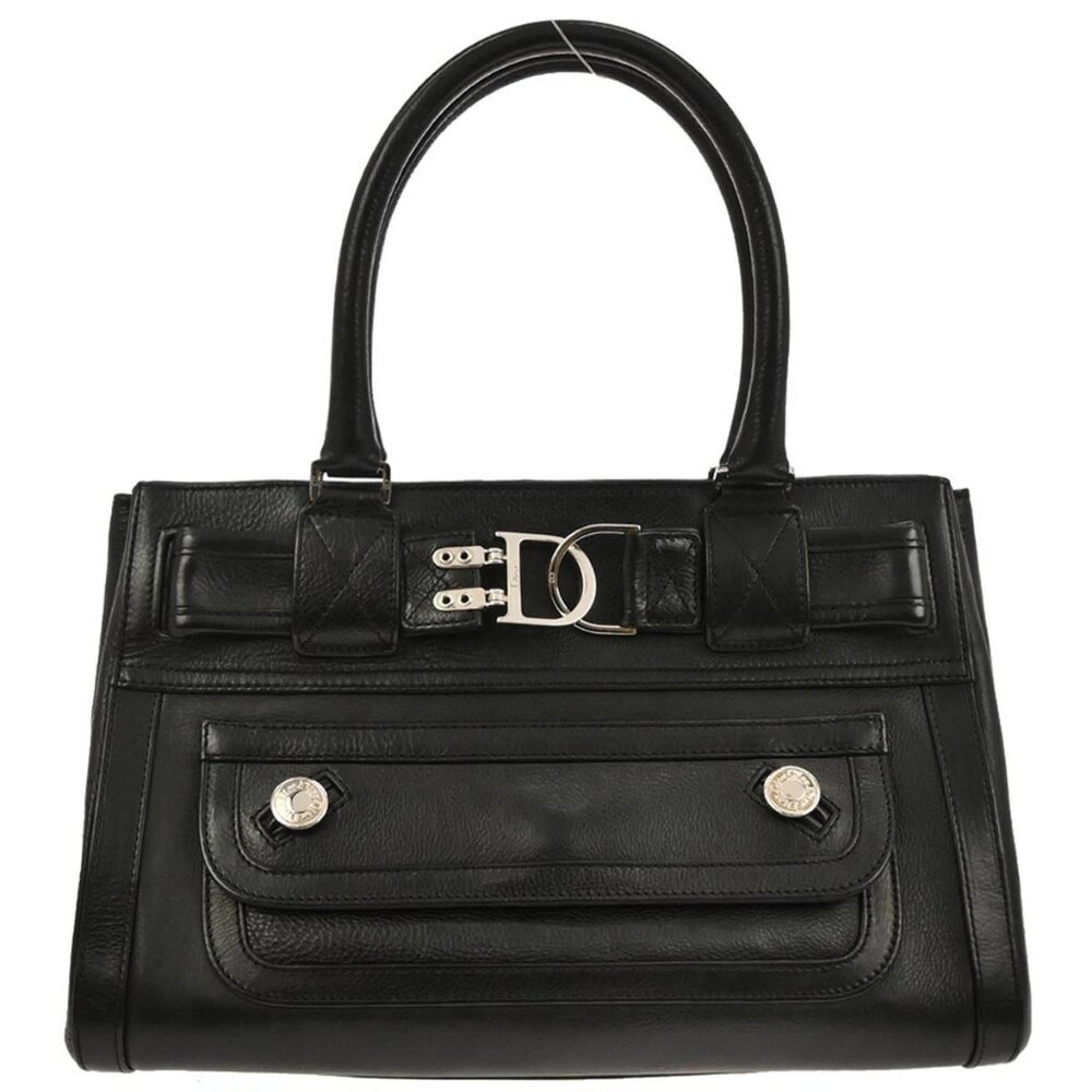 Christian Dior Black Leather Handbag 07-BO-1015 117207